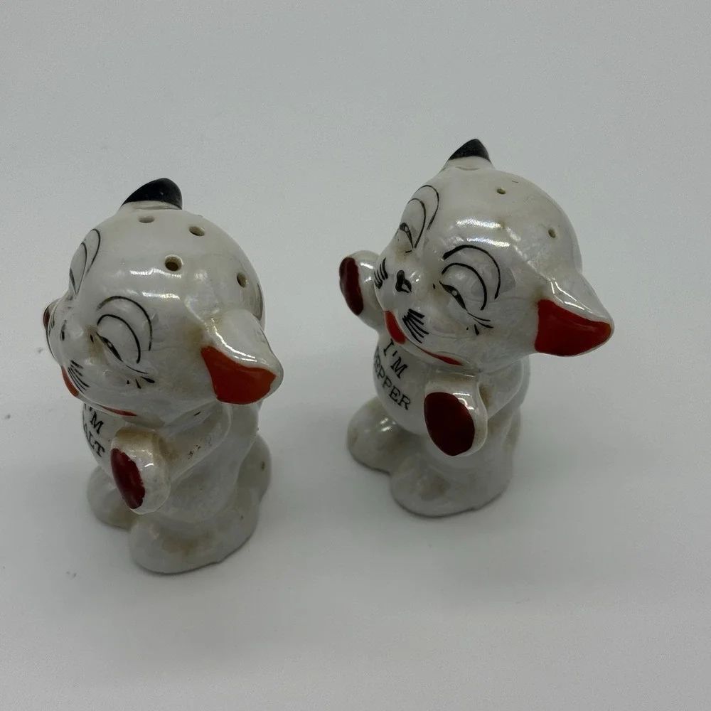 VTG Anthropomorphic Bonzo Dog Salt & Pepper Shakers Marked Japan Retro‎ Kitchen